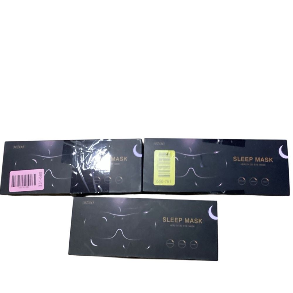 MZOO BUNDLE OF THREE Luxury Sleep Eye Masks, Black, One Size, NWT